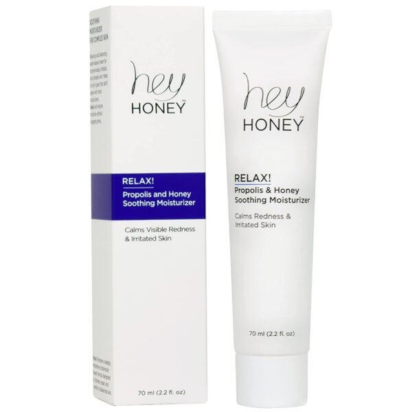 Hey Honey Skincare Relax, Fast Acting Rosacea Treatment & Redness Relief - Dermatologically Tested Calming Moisturizer For Sensitive Skin Oil- Free wi