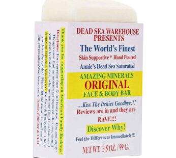 Dead Sea Warehouse ? Amazing Minerals Original Face & Body Bar ? 3.5 OZ ? Dead Sea Salt Soap ? All Natural ? Soothes & Supports Healthy Skin ? Vegan