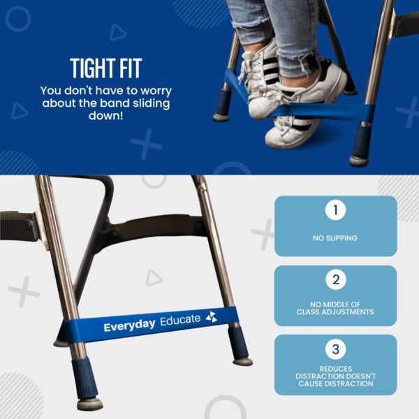 Chair Bands for Kids with Fidgety Feet - Fidget Bands for Classroom Chairs, Bouncy Bands, Sensory Flexible Bands, ADHD Chair Bands for Kids, Anti-Snap - Image 3