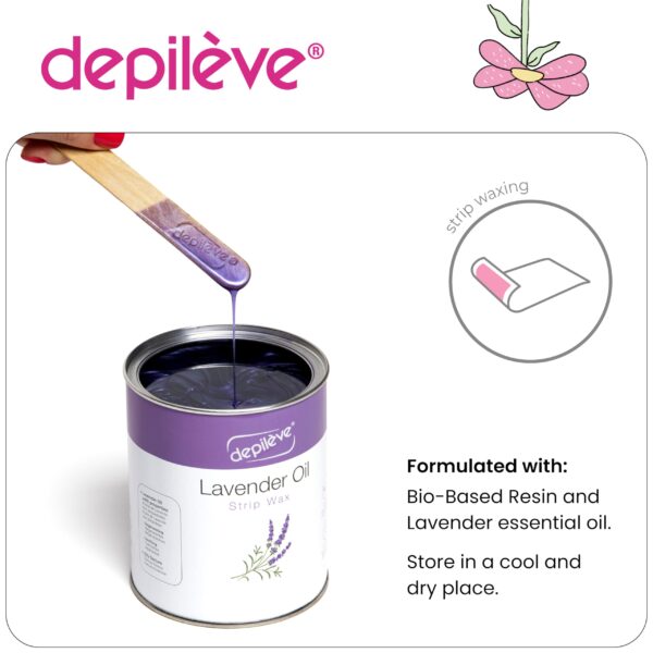 Depileve Strip Wax for Hair Removal - Lavender Rosin Wax - Easy to Spread Full-Body Wax - Ideal for Delicate and Sensitive Skin - Soft and Gentle - Mo - Image 3