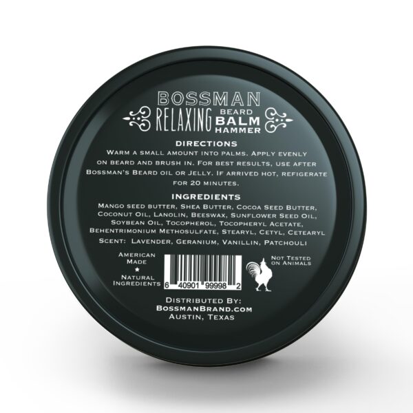 Bossman Relaxing Beard Balm - Beard Tamer, Relaxer, Thickener and Softener Cream - Beard Care Product - Made in USA (Hammer Scent) - Image 2