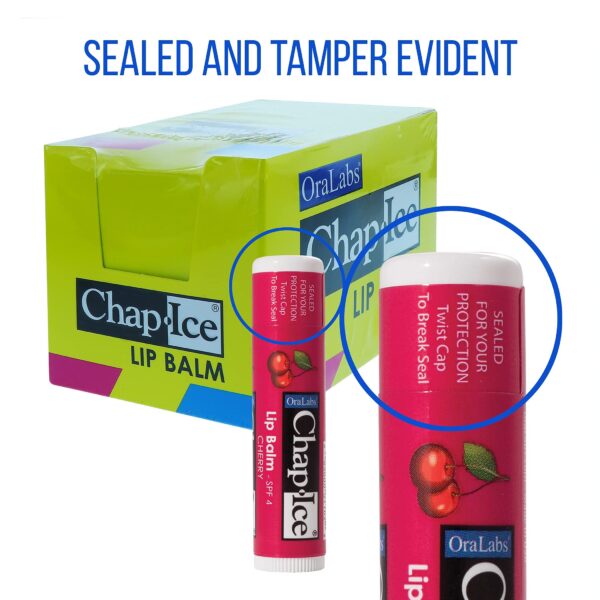 Chap-Ice? | Premium and Traditional Lip Balm for Chapped, Dry, or Windburned Lips | 3 Flavor Assorted Display - Cherry SPF-4, Moisture SPF-15, Waterme - Image 4