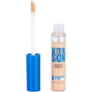 Maybelline New York Super Stay Better Skin Concealer + Corrector, Ivory, 0.25 fl. oz. - Image 1