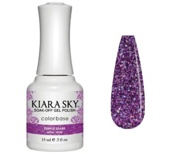 Kiara Sky Professional Nails LED UV Soak Off Gel Polish – Purple Spark G430 – 3D Glitter