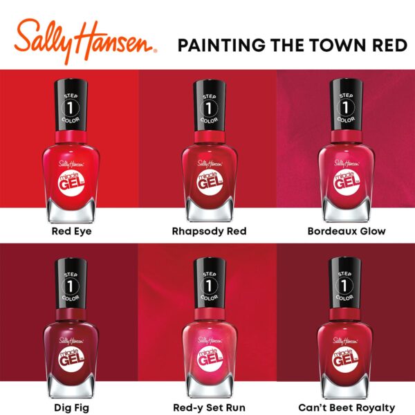Sally Hansen Miracle Gel Nail Polish, Shade World Wide Red 409 (Packaging May Vary) - Image 4