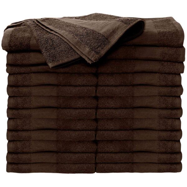 ForPro Professional Collection Premium Bleach Tough Salon Towels, Chocolate, 100% Cotton, Bleach-Proof, Stain Resistant, 16? W x 27? L, 24-Count,11054