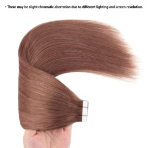 ABH AmazingBeauty Hair Semi-permanent Real Remi Remy Human Tape in Hair 50g 20pcs Skin Weft Taped Invisible Seamless Reusable Auburn Color 33 22 Inch - Image 5