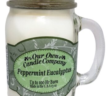 Our Own Candle Company Peppermint Eucalyptus Scented 13 Ounce Mason Jar Candle