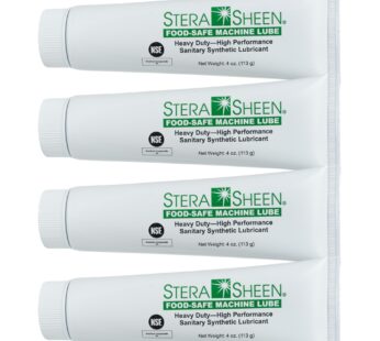 Stera Sheen – Food Safe Machine Lube – Heavy Duty, High Performance Sanitary Synthetic Lubricant – Clear Gel, Odorless, Tasteless – 4 oz Tube (4 Count