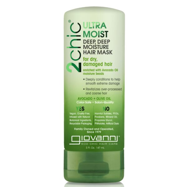 GIOVANNI Ultra-Moist Deep, Deep Moisture Hair Mask - Avocado & Olive Oil, Creamy Hydration Formula, Enriched with Aloe Vera, Shea Butter, Botanical Ex