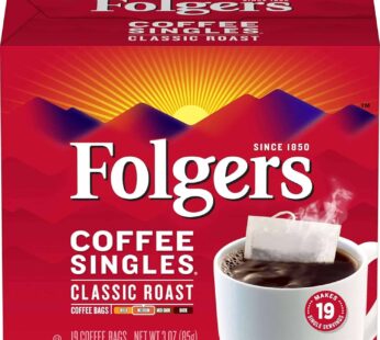 Folgers Coffee Singles – 19 packets per box, 12 boxes per case