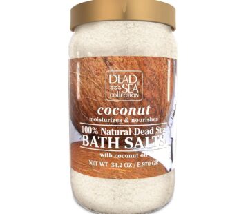 Dead Sea Collection Bath Salts Enriched with Coconut – Pure Salt for Bath – Large 34.2 OZ. – Nourishing Essential Body Care for Soothing and Relaxing