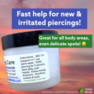 Urban ReLeaf Piercing Care - Healing Sea Salt & Botanical Aftercare - Safely Clean & Heal New & Stretched Piercings - 1 (3 Ounce) - Image 4