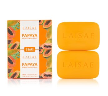 LAISAE Papaya Brightening Soap, Glowing Skin & Hydrating Face Moisturizer with Niacinamide, Shea Butter and Aloe Vera, Even Skin Tone Body Cleansing B