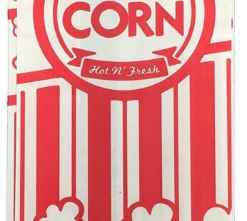 URPARTY Paper Popcorn Bags, 2 oz, Red & White, 100 Piece