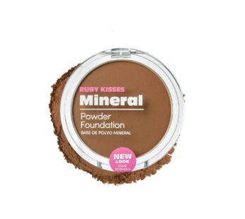 Ruby Kisses Mineral Pressed Powder Foundation, Medium to Full Coverage Natural Finish 0.35 Ounce (Honey Brown)