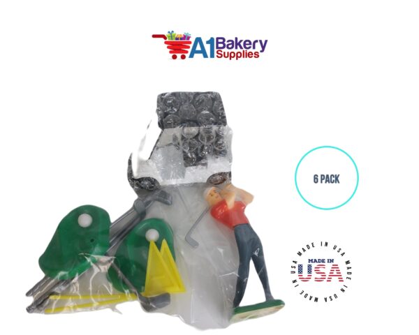 Golf Kit with Golfer, Golf Cart and two Trees Caketopper A1 bakery supplies - Image 3