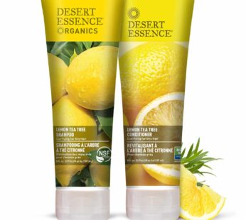 Desert Essence Lemon Tea Tree Shampoo & Conditioner Bundle – 8 Fl Ounce – Clarifying For Oily Hair – Essential Oils – Strengthen & Protect Hair – Effe