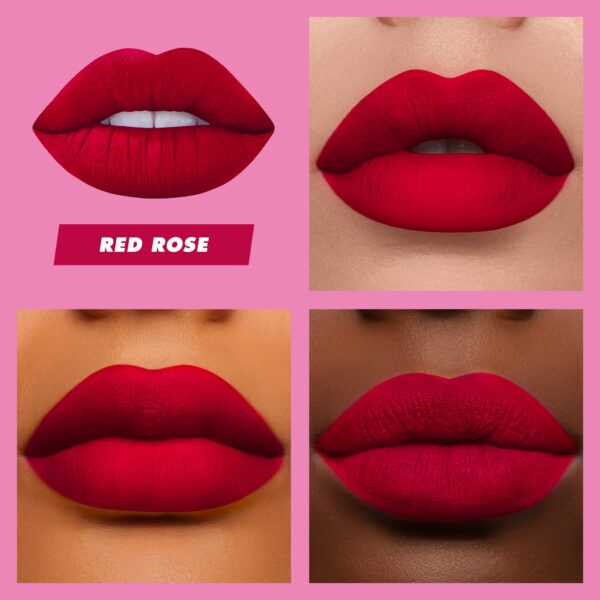 Lime Crime Velvetines Liquid Matte Lipstick, Red Rose (Ruby Red) - Bold, Long Lasting Shades & Lip Lining - Stellar Color & High Comfort for All-Day W - Image 4