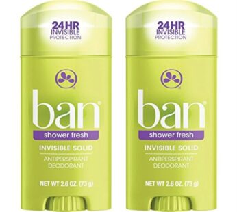 Ban Deodorant 2.6 Ounce Invisible Solid Shower Fresh (76ml) (2 Pack)