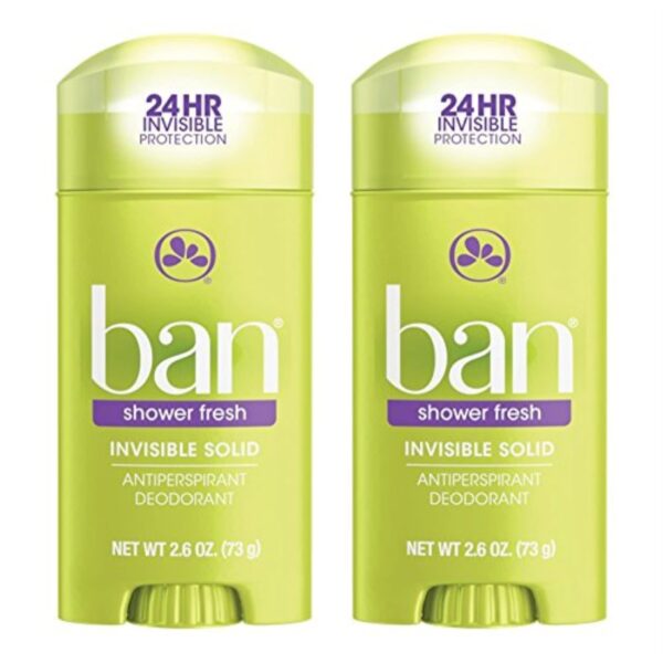 Ban Deodorant 2.6 Ounce Invisible Solid Shower Fresh (76ml) (2 Pack)