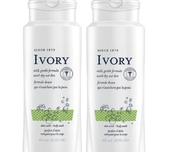 Ivory Scented Body Wash, Aloe 21 oz (Pack of 2)