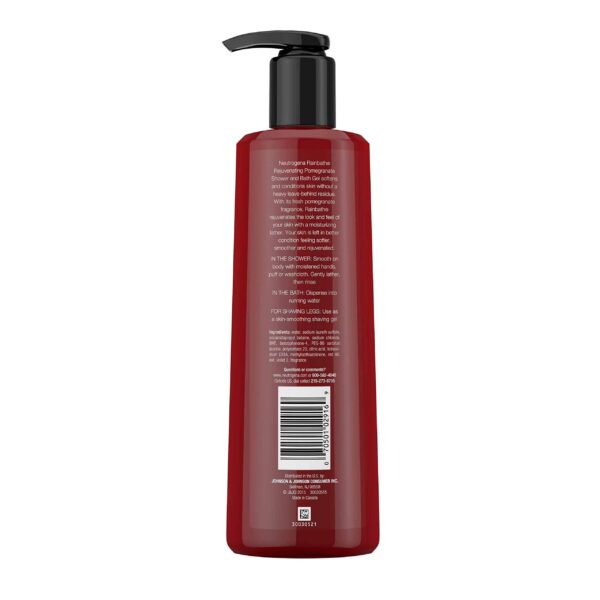 Neutrogena Rainbath Rejuvenating and Cleansing Shower and Bath Gel, Moisturizing Body Wash and Shaving Gel with Clean Rinsing Lather, Pomegranate Scen - Image 5
