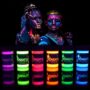 Midnight Glo UV Face & Body Paint Set - Fluorescent Face Paints - Blacklight Reactive - Safe, Washable, Non-Toxic (6 Bottles 0.75 oz. Each)