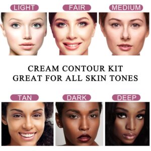 Youngfocus Cosmetics Cream Contour Best 8 Colors and Highlighting Makeup Kit - Contouring Foundation/Concealer Palette - Vegan & Cruelty Free - Step-b - Image 4