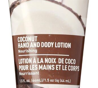 Desert Essence Coconut Hand & & Body Lotion – 1.5 Fl Oz – Nourishing – Hydrates & Softens Skin – Silky & Smooth – Rejuvenates Senses – Tropical Extrac