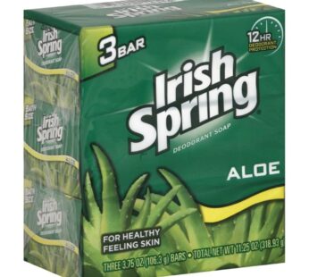 Irish Spring Aloe Mist Deodorant Bath Bar, 3.7 oz, 3 ct x 3 Packs (Total of 9 Bars of Soap/Packaging May Vary)