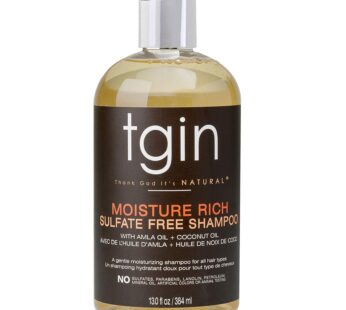 tgin Moisture Rich Sulfate Free Shampoo For Natural Hair – Dry Hair – Curly Hair – 13 Oz