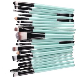 KOLIGHT? 20 Pcs Pro Makeup Set Powder Foundation Eyeshadow Eyeliner Lip Cosmetic Brushes (Black+Green) - Image 3