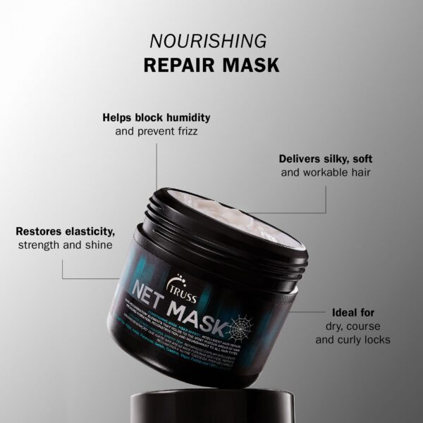TRUSS Net Hair Mask - Deep Conditioning Treatment + Hair Repair Mask for Curly Hair - Detangle + Hydrate Curls while Soothing Damage - Anti Frizz + Hu - Image 2