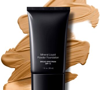 Jolie Mineral Liquid Powder Foundation SPF 15 1 Fl. Oz. Hypoallergenic – For All Skin Types (Sandy Beige)
