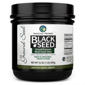 Amazing Herbs Premium Ground Black Cumin Seeds - Finely Ground Nigella Sativa, Gluten Free, Non GMO, Supports Cardiovascular Function & Preserves Dige - Image 1