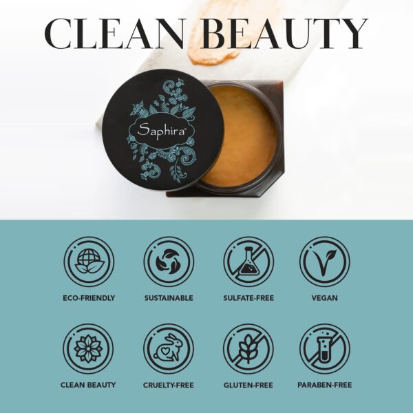 Saphira Mineral Mud Hair Mask, Deep Healing Hair Treatment for Dry, Damaged, Bleached, Color-Treated Hair and Scalp, Sulfate-Free, Paraben-Free, Repai - Image 5