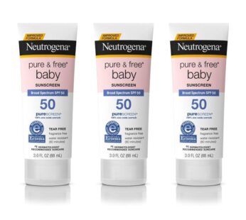 Neutrogena Pure & Free Baby Mineral Sunscreen Lotion with Broad Spectrum SPF 50 & Zinc Oxide, Water-Resistant, Hypoallergenic & Tear-Free Baby Sunscre