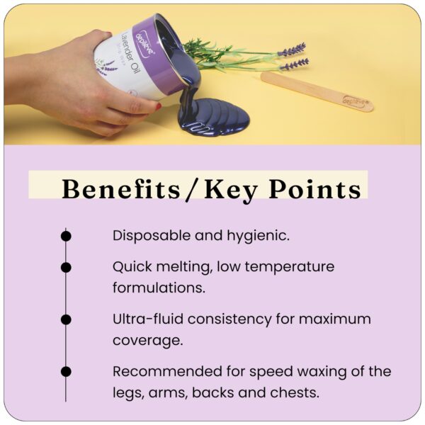 Depileve Strip Wax for Hair Removal - Lavender Rosin Wax - Easy to Spread Full-Body Wax - Ideal for Delicate and Sensitive Skin - Soft and Gentle - Mo - Image 4