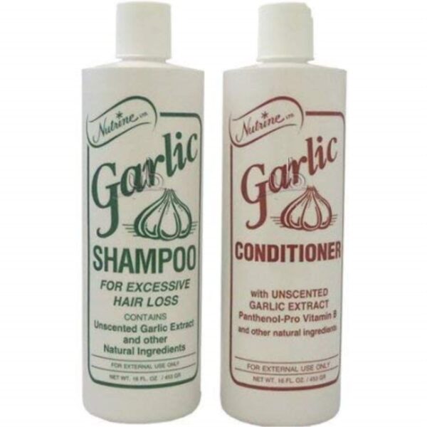 Nutrine Garlic Shampoo + Conditioner 20oz Combo Unscented - Image 2