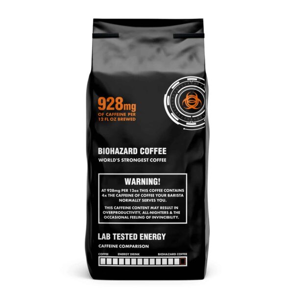 Biohazard Whole Bean Coffee, The World's Strongest Coffee 928 mg Caffeine (16 oz) - Image 4