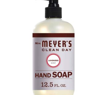 Mrs. Meyer’s Hand Soap, Made with Essential Oils, Biodegradable Formula, Lavender, 12.5 Fl. Oz