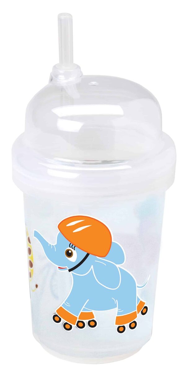 nuSpin Kids 8 oz Zoomi Straw Sippy Cup, Safari Animals Style