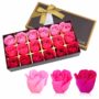 Floral Scented Bath Soap Rose Flower Petals, JIALEEY Plant Essential Oil Rose Soap Set Guest Soap Shaped Petals Best Gifts Ideas for Her Women Teens G