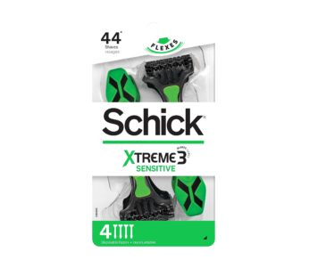 Schick Xtreme 3 Sensitive Skin Disposable Razors for Men, Disposable Razors, 4 Count (Pack of 3 ), Packaging May Vary