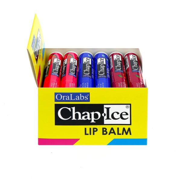 Chap-Ice? | Premium and Traditional Lip Balm for Chapped, Dry, or Windburned Lips | 3 Flavor Assorted Display - Cherry SPF-4, Moisture SPF-15, Waterme - Image 2