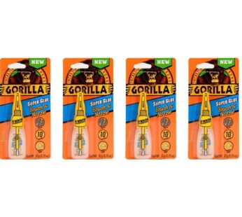 Gorilla Super Glue with Brush & Nozzle Applicator, 10 Gram, Clear, (Pack of 6)
