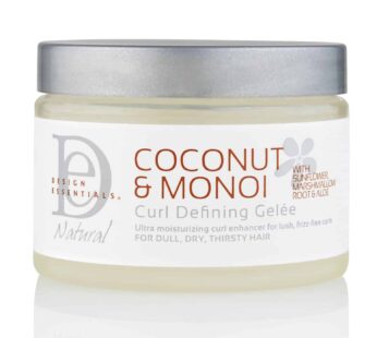 Design Essentials Natural Coconut & Monoi Curl Defining Gelee, with Sunflower, Marshmallow Root & Aloe, 12 Ounce