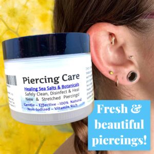 Urban ReLeaf Piercing Care - Healing Sea Salt & Botanical Aftercare - Safely Clean & Heal New & Stretched Piercings - 1 (3 Ounce) - Image 3