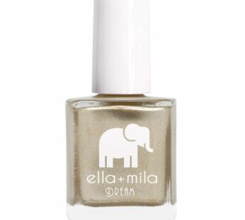 ella+mila Gilded Nail Polish, Professional Quick Dry, Long-Lasting & Chip-Resistant, Metallic Gold, 17-Free Formula, Vegan, Cruelty-Free, 0.45 fl oz
